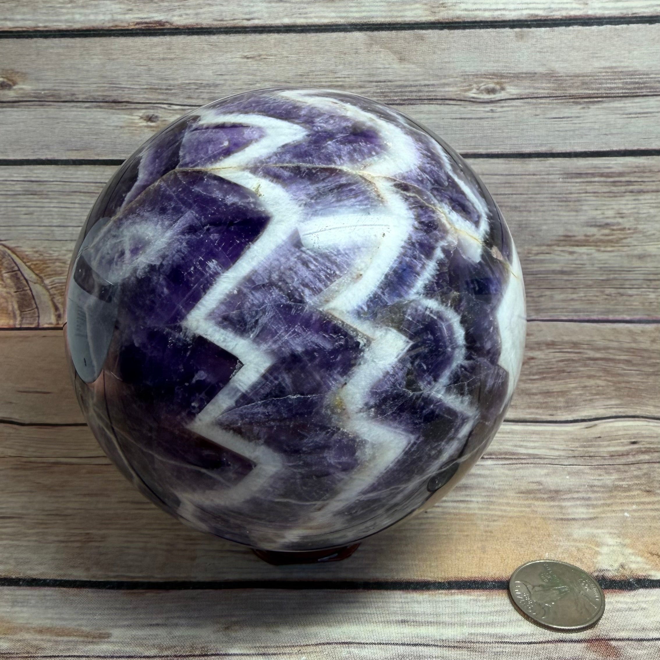 Chevron Amethyst Sphere