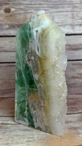 Green Fluorite Tower with Druzy