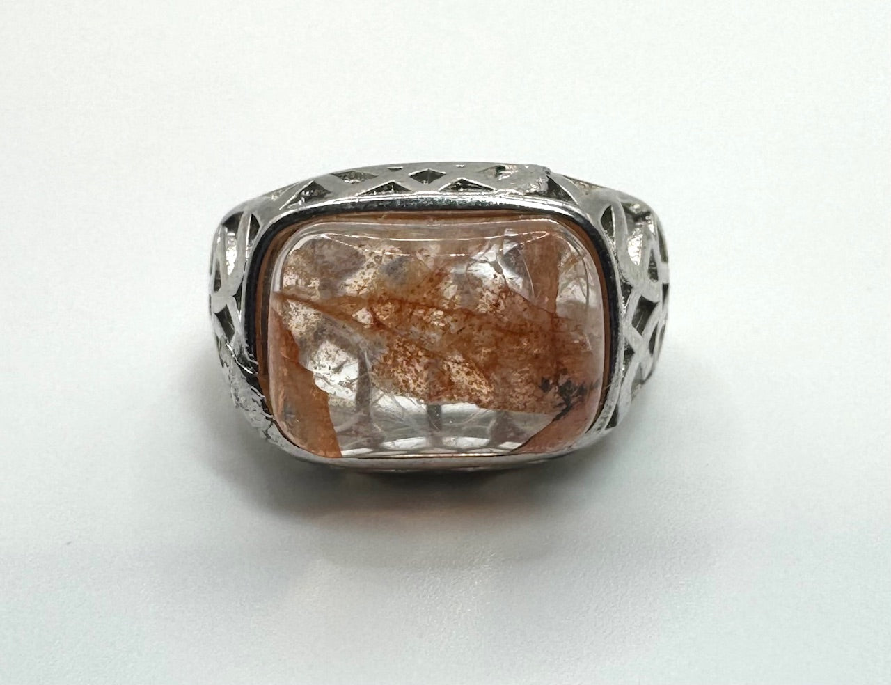 Fire Quartz Adjustable Ring
