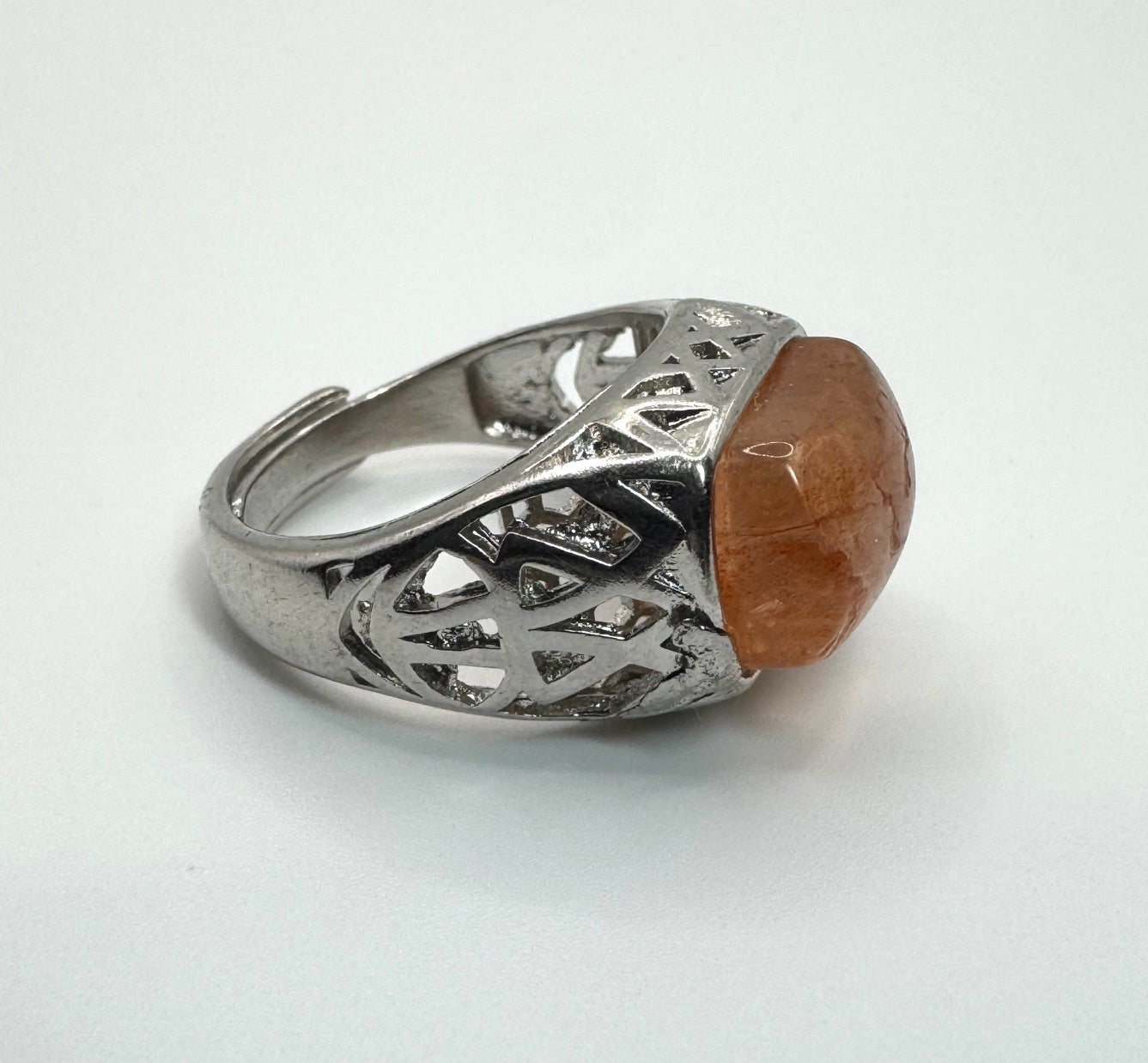 Fire Quartz Adjustable Ring
